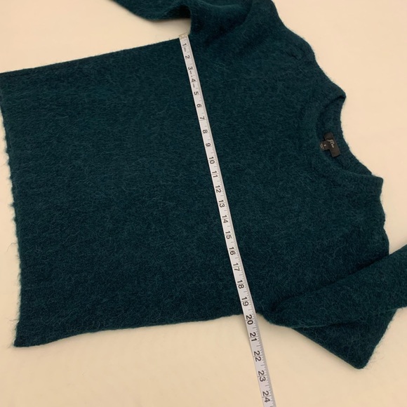 J Crew forest green puffy shoulders alpaca blend sweater size S - Picture 11 of 14